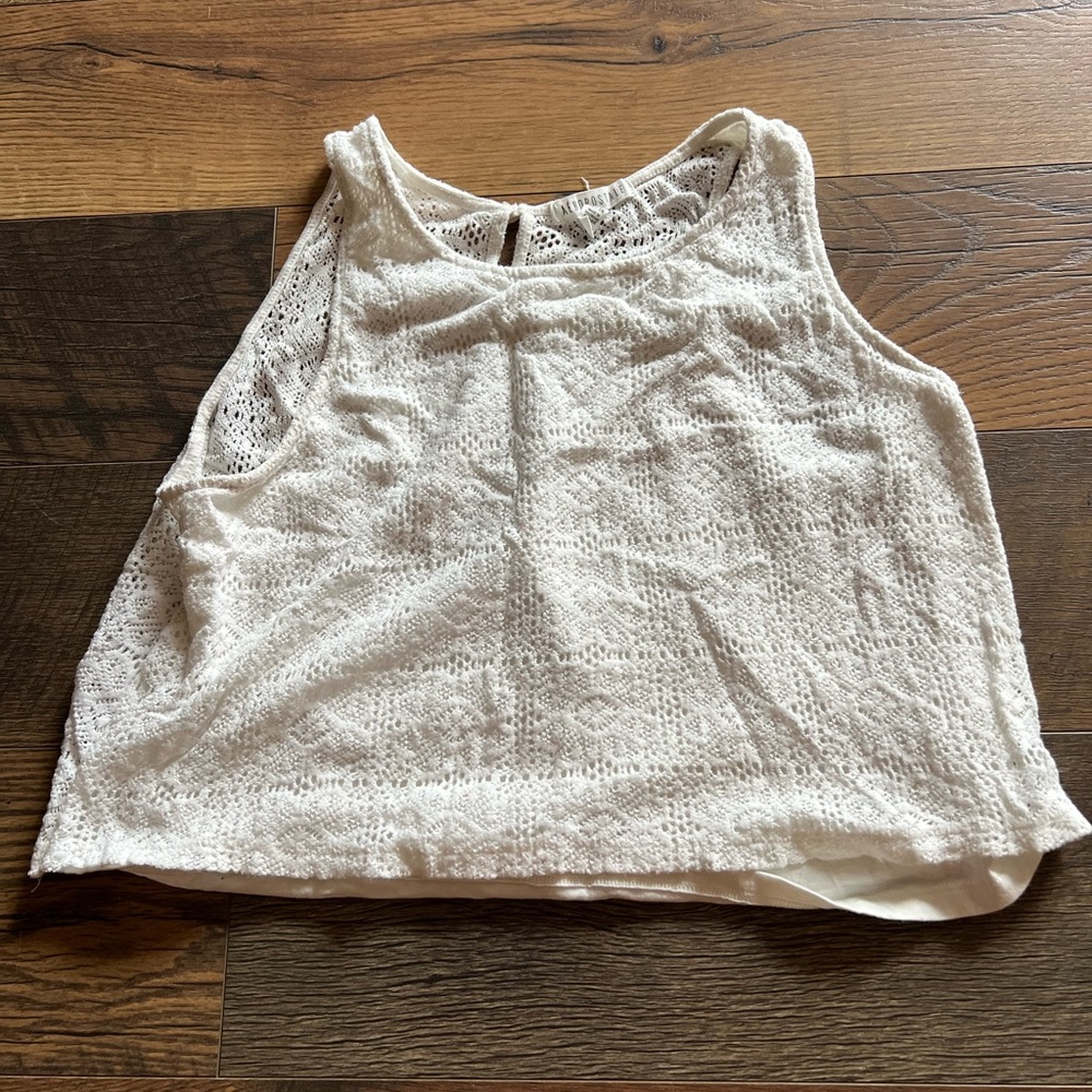 Aeropostale white lace crop top! Size XL Very cute!
